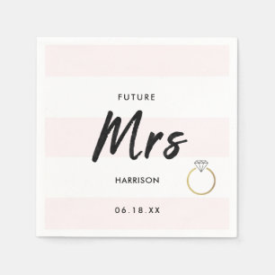 Framtida fru Rosa White Rand Guld Diamond Pappersservett