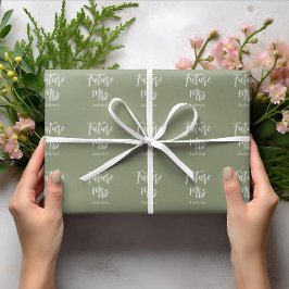 Framtida fru Sage Grönt Möhippa Presentpapper