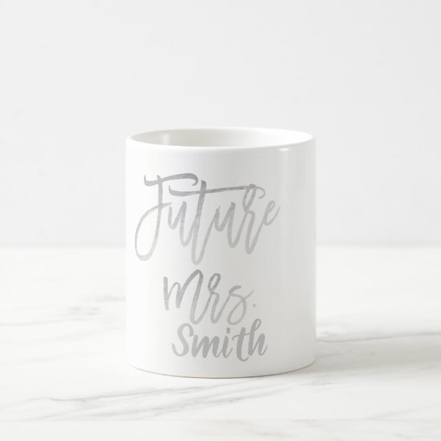 FRAMTIDA Fru Silver Modernt typsnittsnamn Personli Kaffemugg (Center)