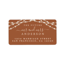 Framtida fru Terracotta Ljus Bröllop Adress Adressetikett