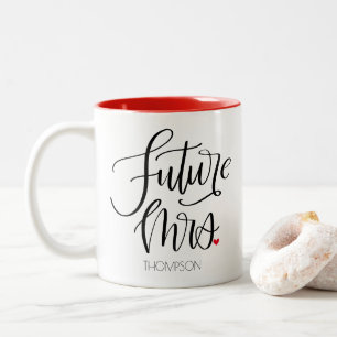 Framtida fru Typography Design Red Två-Tonad Mugg