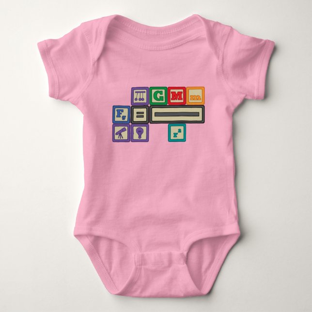 Framtida fysikers block Baby Bodykostym T Shirt (Framsida)