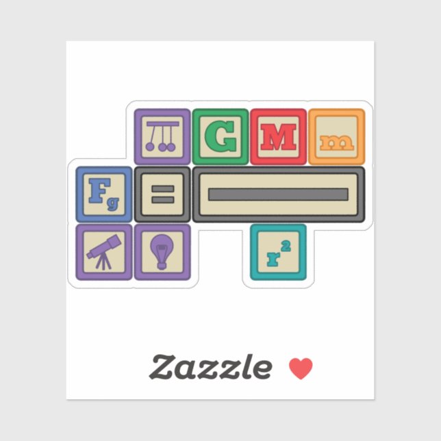 Framtida fysikers blockkontursymbol klistermärken (Ark)