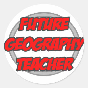 Framtida geografiskt lärare runt klistermärke