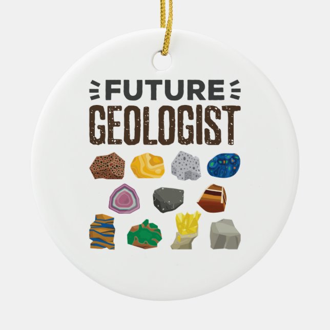 Framtida geologer Geolog Sten Gems Julgransprydnad Keramik (Framsidan)