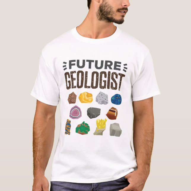 Framtida geologer Geolog Sten Gems T Shirt (Framsida)