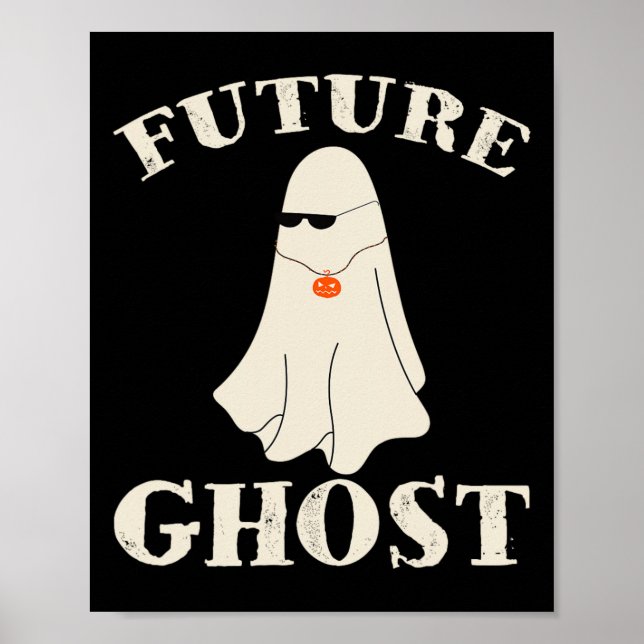 Framtida Ghost-funny i sista minuten Retro Hallowe Poster (Framsidan)