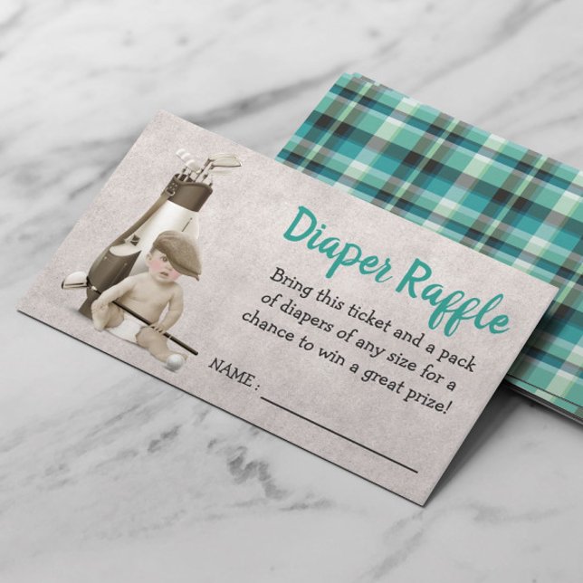 Framtida Golfer Golf Baby Shower Diaper Raffle Tilläggskort (Skapare uppladdad)