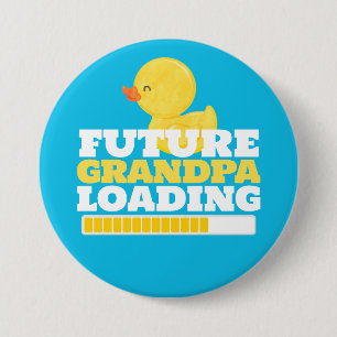 Framtida Grandpa Loading Anka Baby Shower Knapp