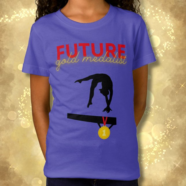 Framtida Guld medalist Girls Gymnastics T Shirt (Skapare uppladdad)