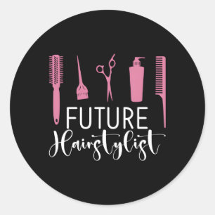 Framtida Hairstylist Barber Hair Dresser Runt Klistermärke