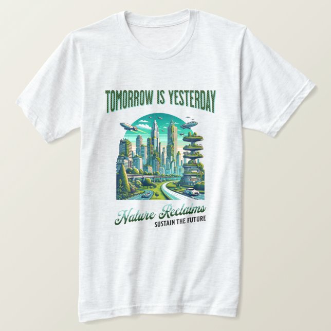 Framtida hållbar stadsplanering. t shirt (Design framsida)