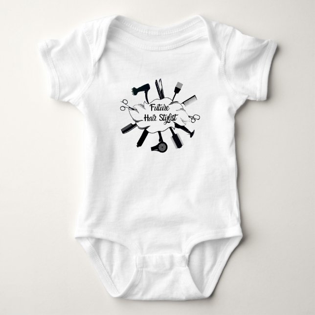 Framtida hårslistilist Hair Stylist Baby T Shirt (Framsida)