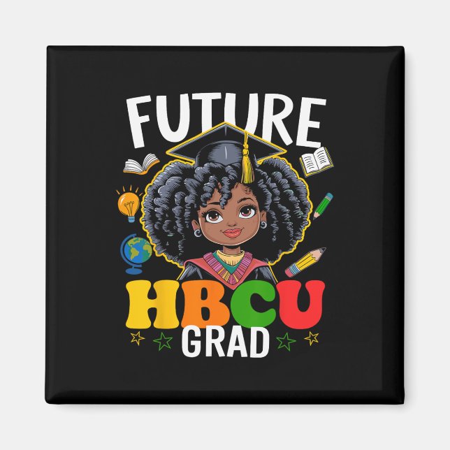 Framtida Hbcu Grad Afro Kids Black History Month Magnet (Framsidan)