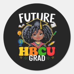 Framtida Hbcu Grad Afro Kids Black History Month Runt Klistermärke