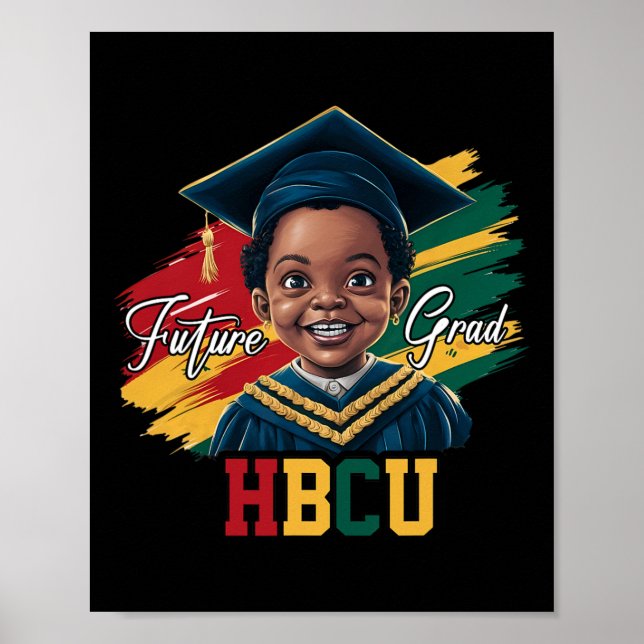 Framtida Hbcu Grad Black Boys Kids Studenten Hbcu  Poster (Framsidan)