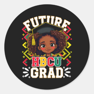 Framtida Hbcu Grad Black Girl Afro Kids Black Hist Runt Klistermärke