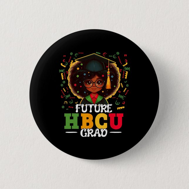 Framtida Hbcu Grad Black Girl Studenten Hbcu Junet Knapp (Framsida)