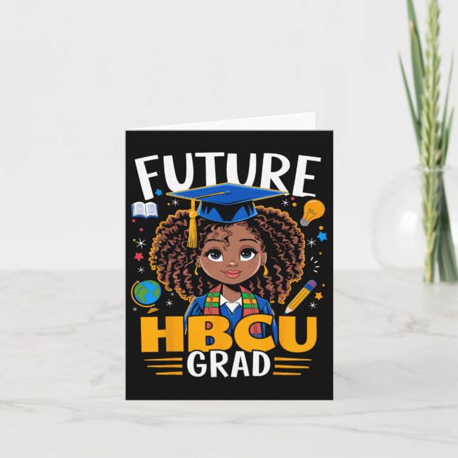 Framtida Hbcu Grad Black Girl Studenten Hbcu Kort (Framsida)