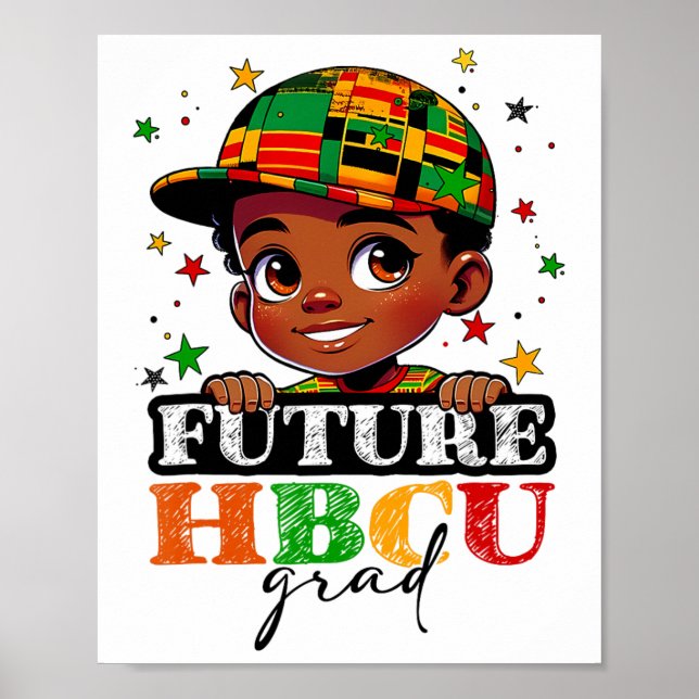 Framtida Hbcu Grad Black History Boys Kids Graduat Poster (Framsidan)