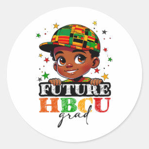Framtida Hbcu Grad Black History Boys Kids Graduat Runt Klistermärke