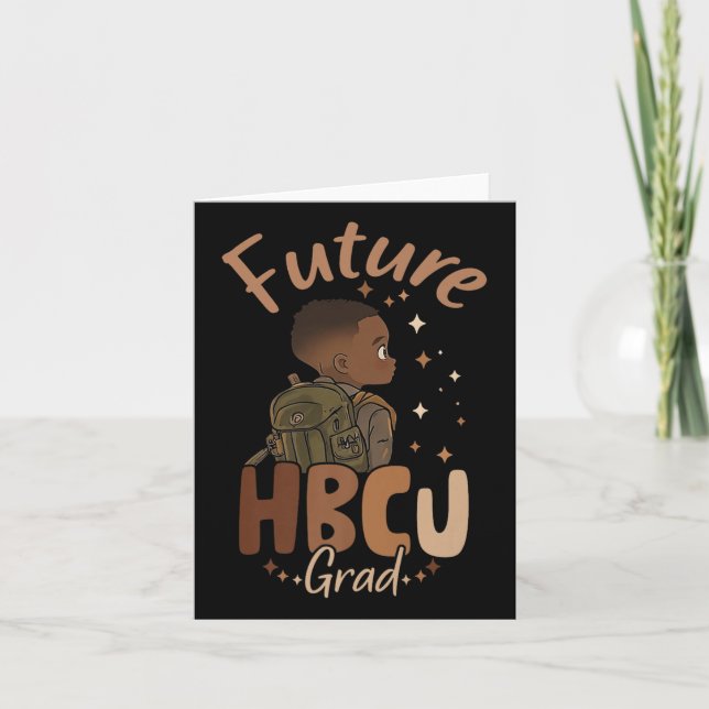 Framtida Hbcu Grad Black History Month Boy Graduat Kort (Framsida)