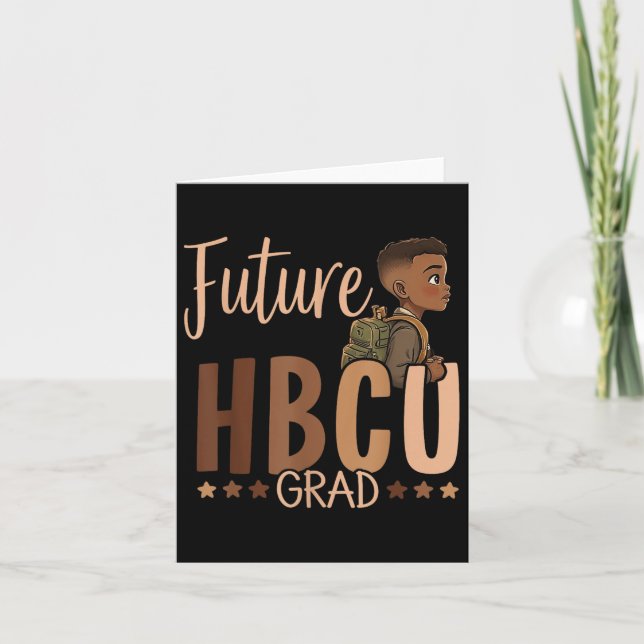 Framtida Hbcu Grad Black History Month Boy Graduat Kort (Framsida)