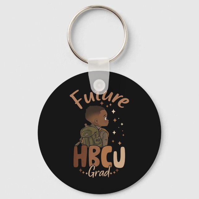 Framtida Hbcu Grad Black History Month Boy Graduat Nyckelring (Framsida)