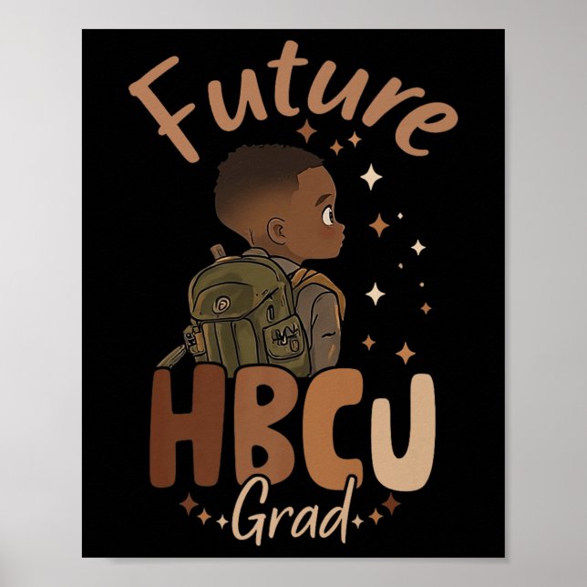 Framtida Hbcu Grad Black History Month Boy Graduat Poster (Framsidan)