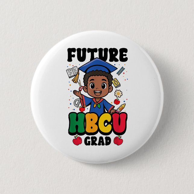 Framtida Hbcu Grad Boy Black History College Gradu Knapp (Framsida)