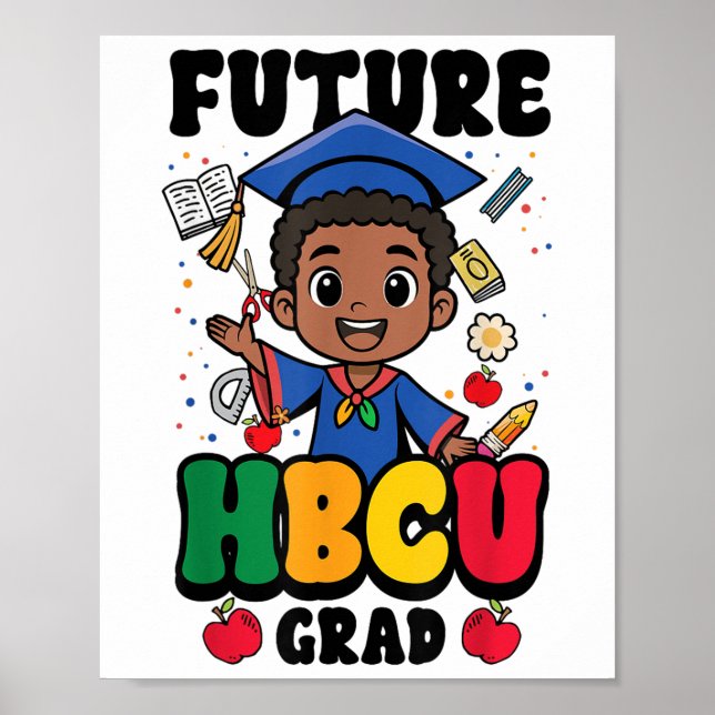 Framtida Hbcu Grad Boy Black History College Gradu Poster (Framsidan)