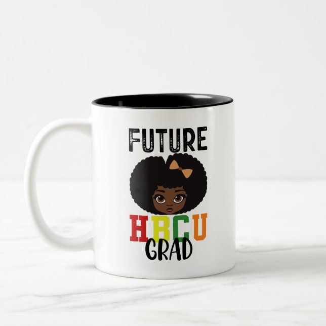 Framtida HBCU Grad Girl Studenten Black College Två-Tonad Mugg (Vänster)