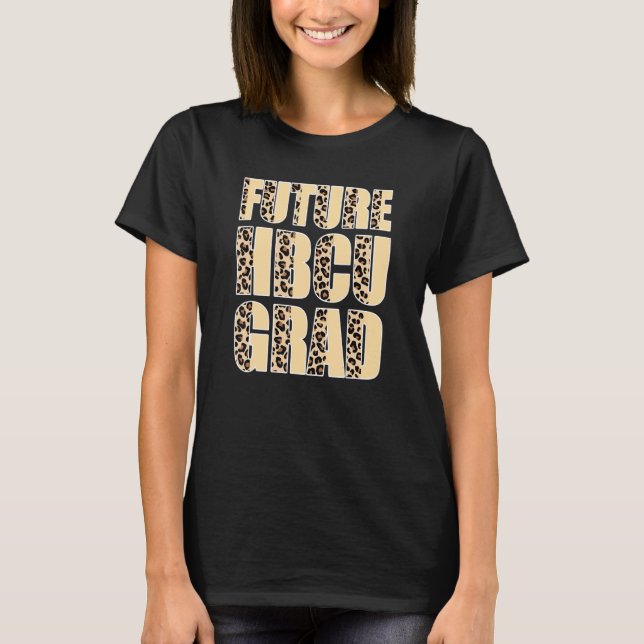 Framtida Hbcu Grad Leopard Mönster Kvinnor T Shirt (Framsida)