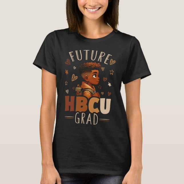 Framtida Hbcu Grad Shirt - Afro Black Boy Studente T (Framsida)