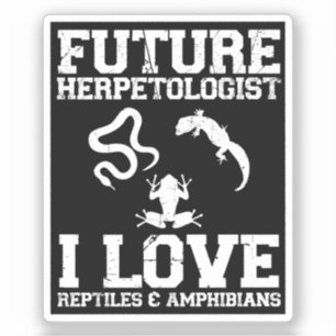 Framtida herpetolog Herpetology Älskare Amphibians Klistermärken