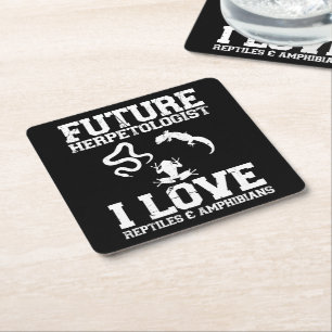 Framtida herpetolog Herpetology Älskare Amphibians Underlägg Papper Kvadrat