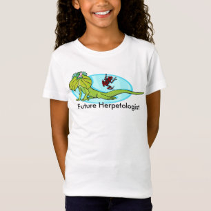 Framtida herpetolog med Frilled-nacke-ödla T-shirt