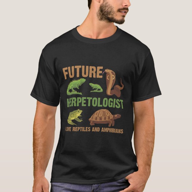 Framtida herpetolog Reptilafibians Fläkt Kid T Shirt (Framsida)