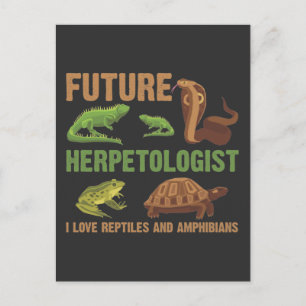 Framtida herpetolog Reptile Amphibians Fläkt Kid Vykort