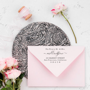 Framtida herr & fru Elegant Script Namn Returadres Självfärgande Stämpel