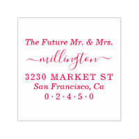 Framtida herr & fru Script Bröllop Returadress