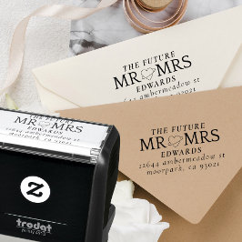 Framtida herr och fru Elegant bröllop Returadress Självfärgande Stämpel