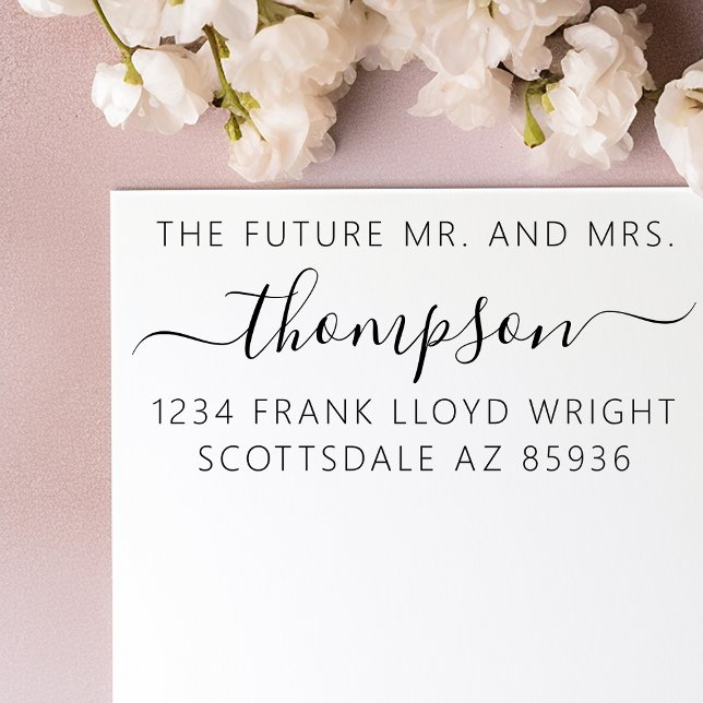 Framtida herr och fru Personligt bröllp Returadres Självfärgande Stämpel (Skapare uppladdad)