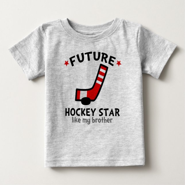 Framtida hockeystjärnanågot liknande min broder t shirt (Framsida)