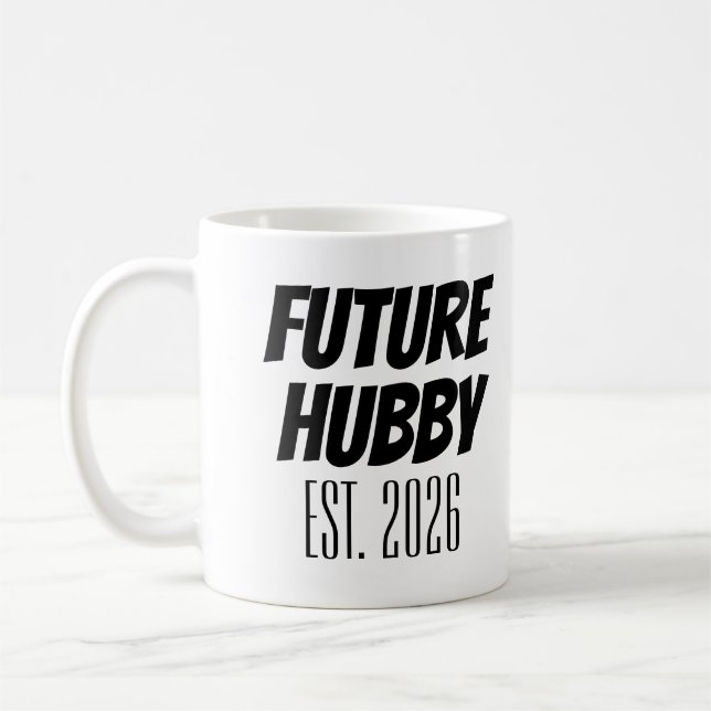 Framtida Hubby Est. 2024 Ny gifta Nya Make Kaffemugg (Vänster)
