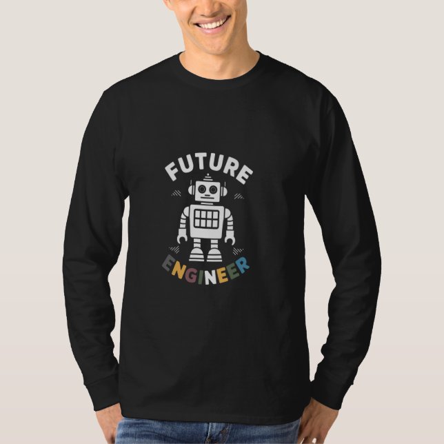 Framtida Ingenjör Costume Robot Robotics Career T Shirt (Framsida)