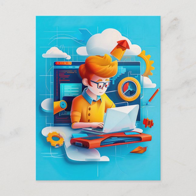 Framtida Ingenjör Dream för barn Helg Vykort (Framsida)