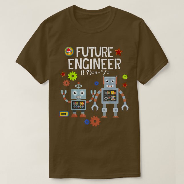 Framtida Ingenjör Robotics Robot Costume för Vuxno T Shirt (Design framsida)