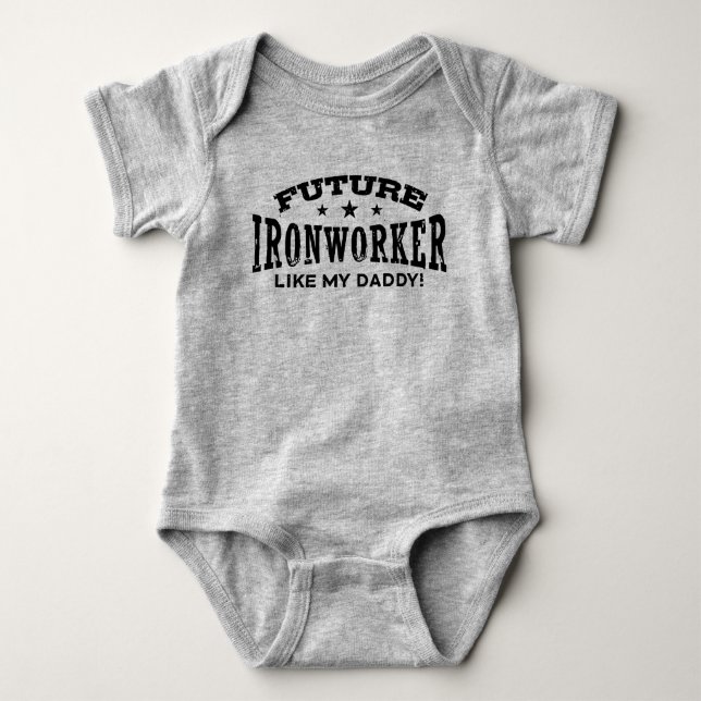 Framtida ironarbetare som pappa Baby Bodykostym T Shirt (Framsida)