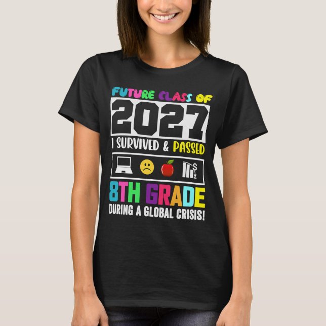 Framtida klass för 2027, åttonde Klass Studenten T Shirt (Framsida)